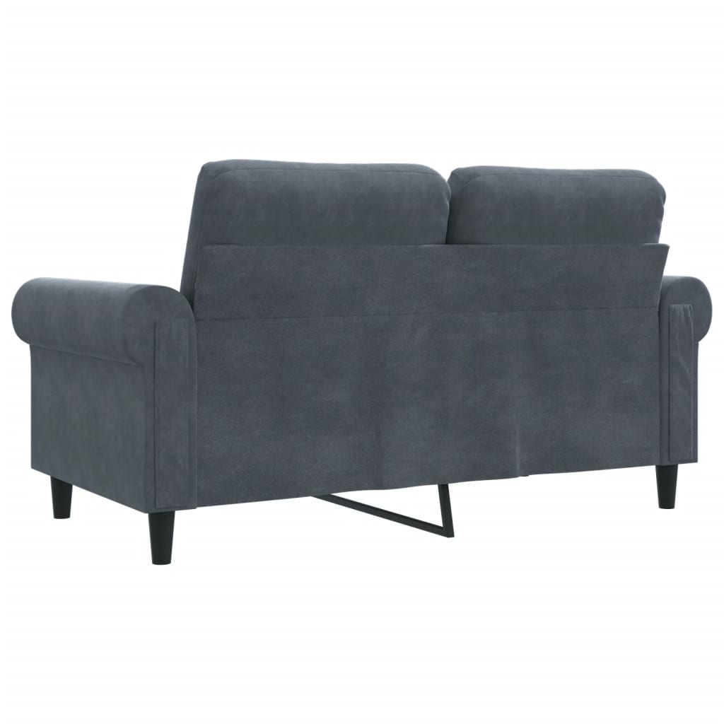 2-seater sofa 120 cm dark grey velvet