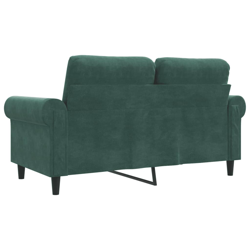 Sofá de 2 lugares 120 cm veludo verde-escuro