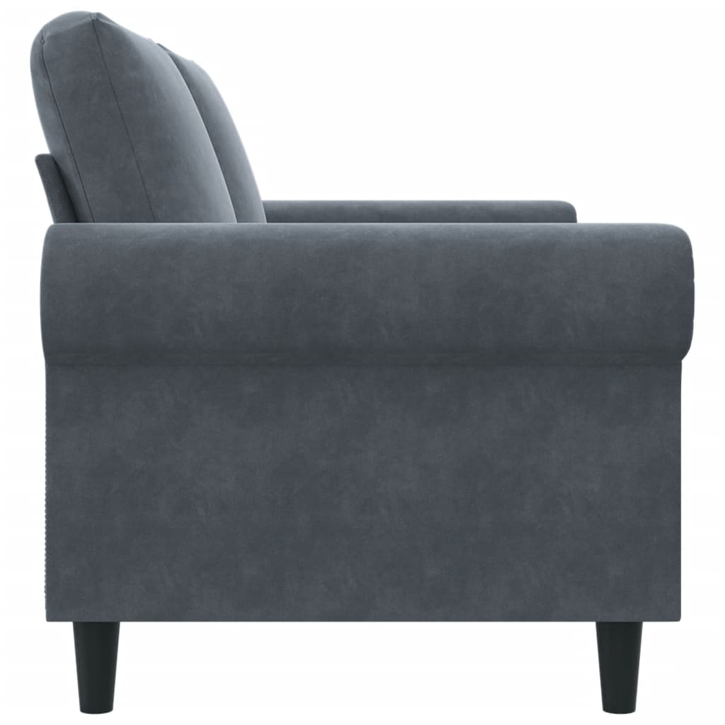 Sofá de 2 lugares 140 cm veludo cinza-escuro