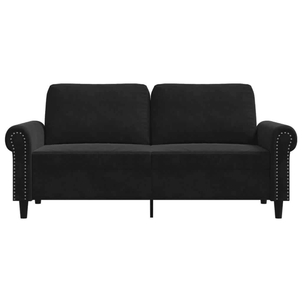 2-seater velvet sofa 140 cm black
