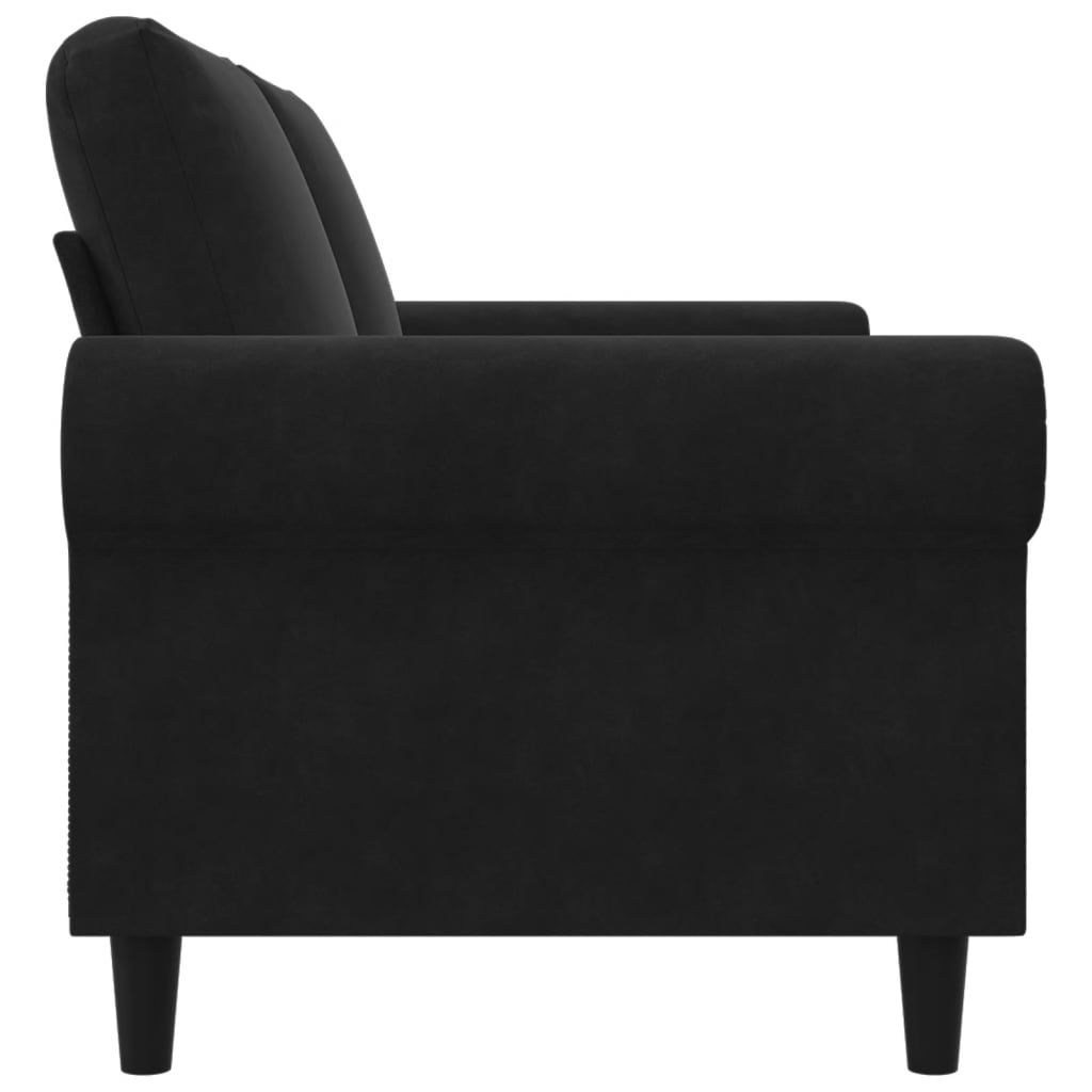 2-seater velvet sofa 140 cm black