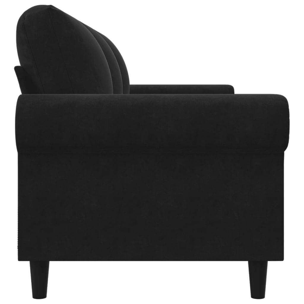 3-seater sofa 180 cm black velvet