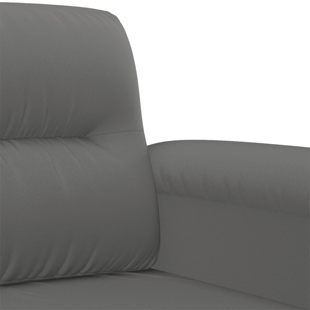 3-seater sofa 180 cm dark grey microfibre fabric