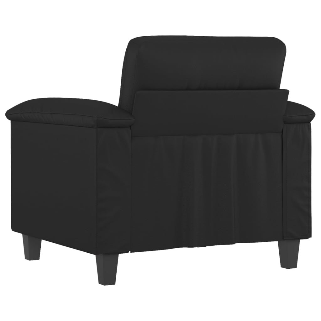 60 cm black artificial leather armchair