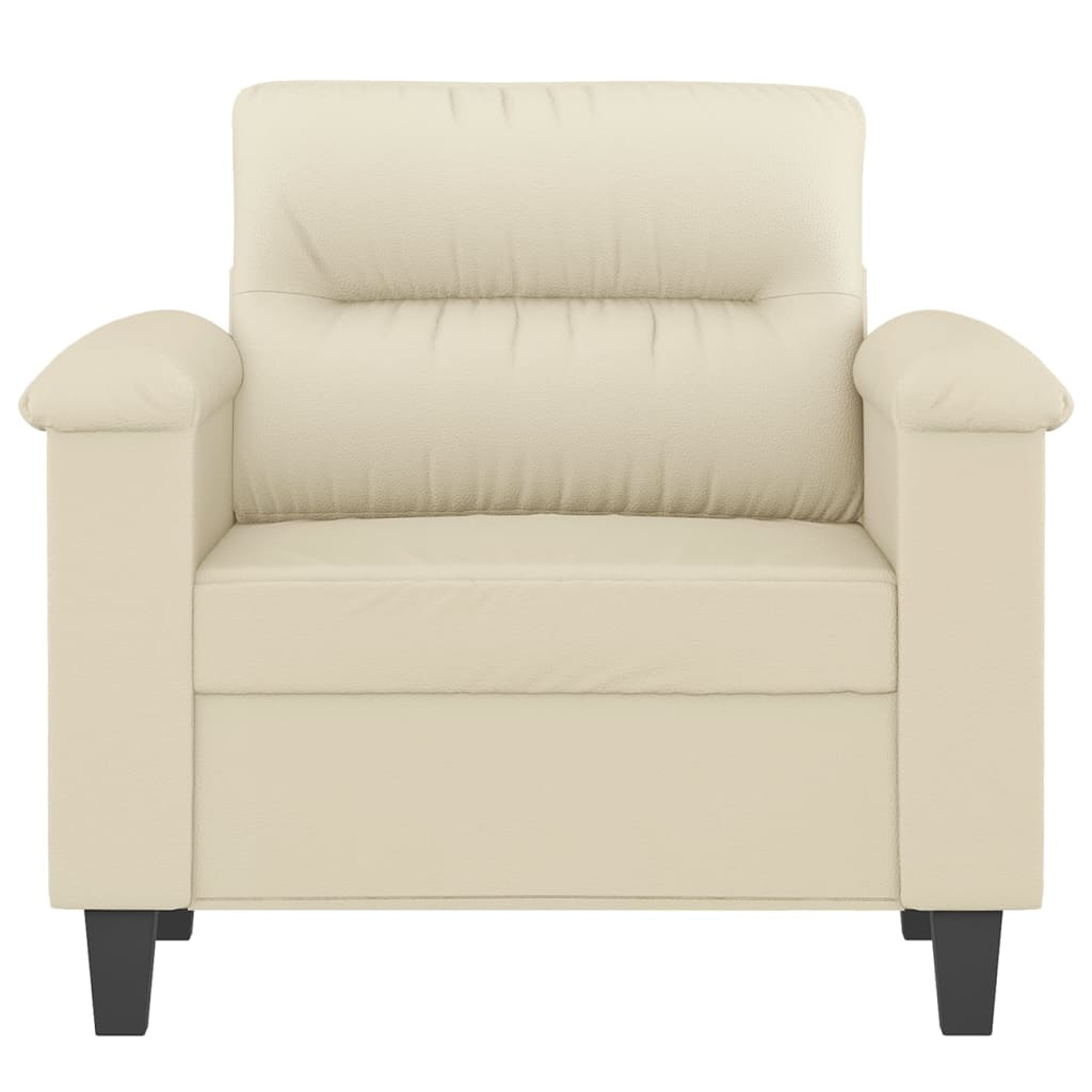 60 cm armchair in cream faux leather