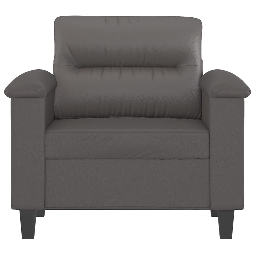 Armchair 60 cm grey artificial leather
