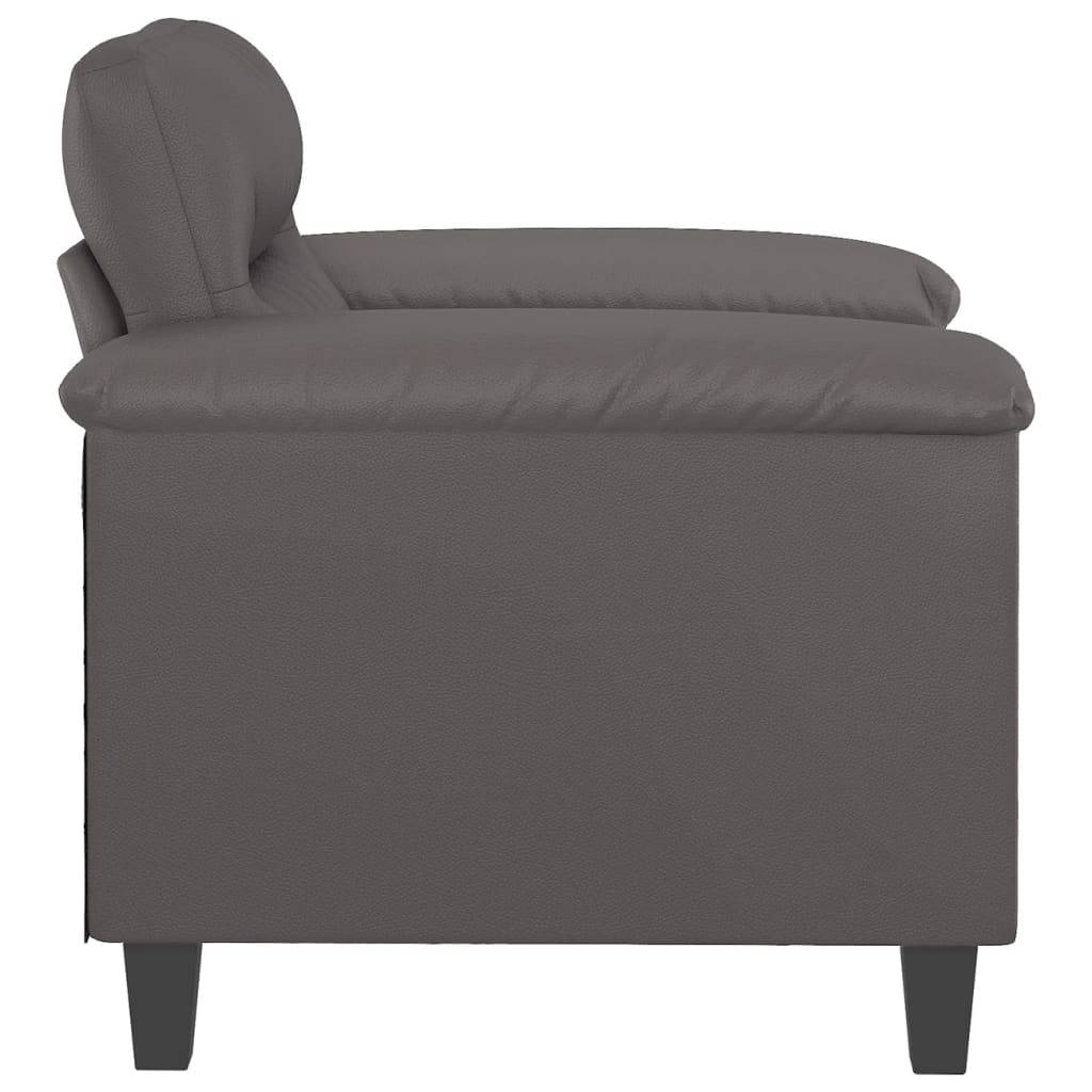 Armchair 60 cm grey artificial leather