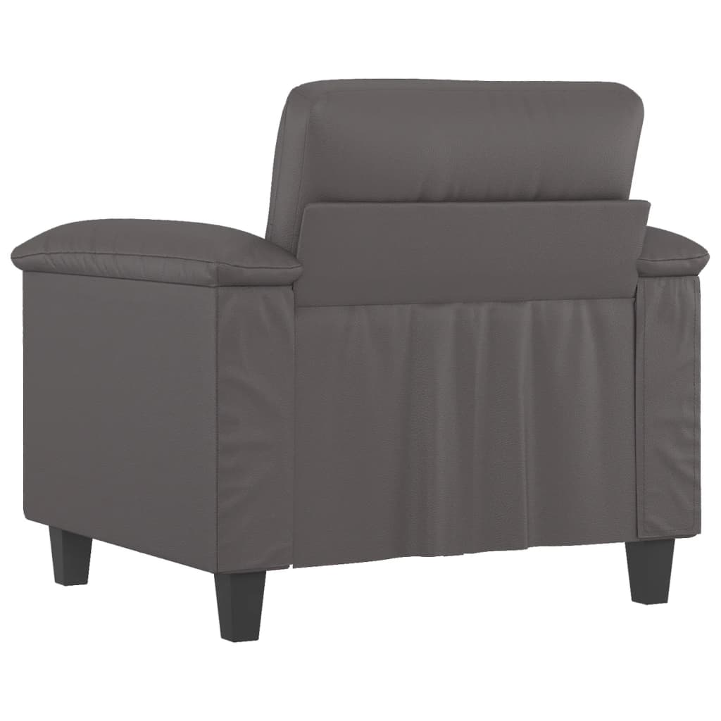 Armchair 60 cm grey artificial leather
