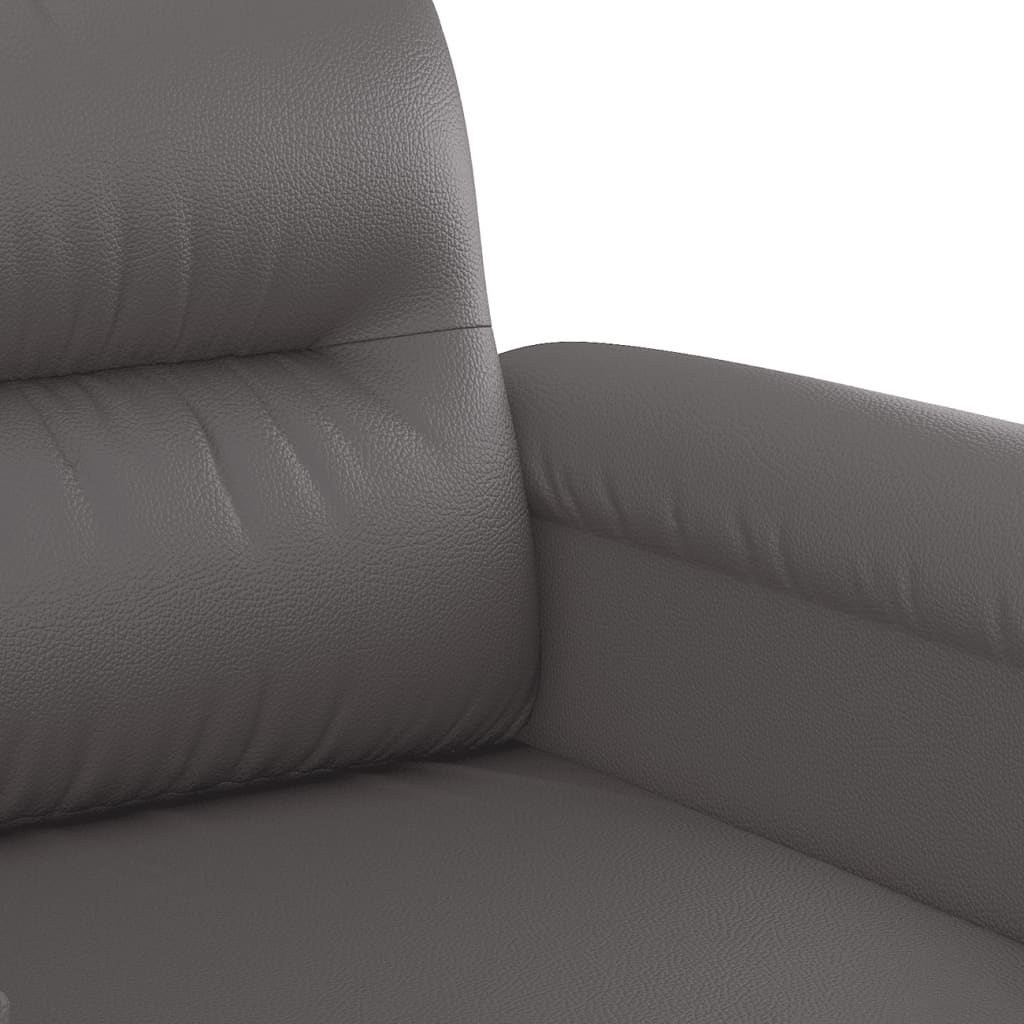 Armchair 60 cm grey artificial leather