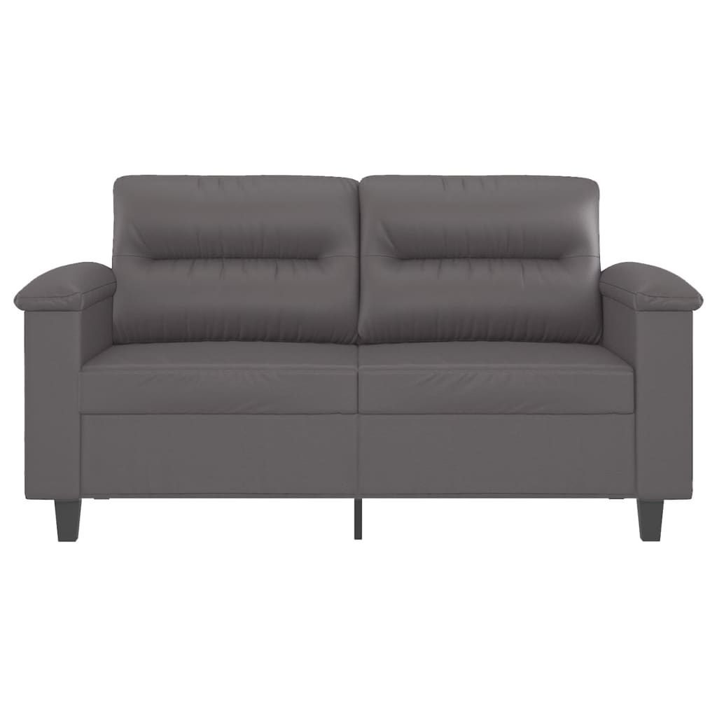Sofá de 2 lugares 120 cm couro artificial cinza