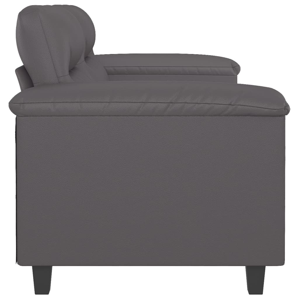 Sofá de 2 lugares 120 cm couro artificial cinza