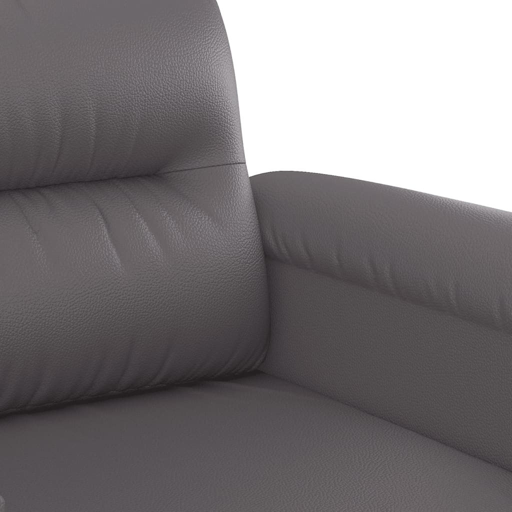 Sofá de 2 lugares 120 cm couro artificial cinza