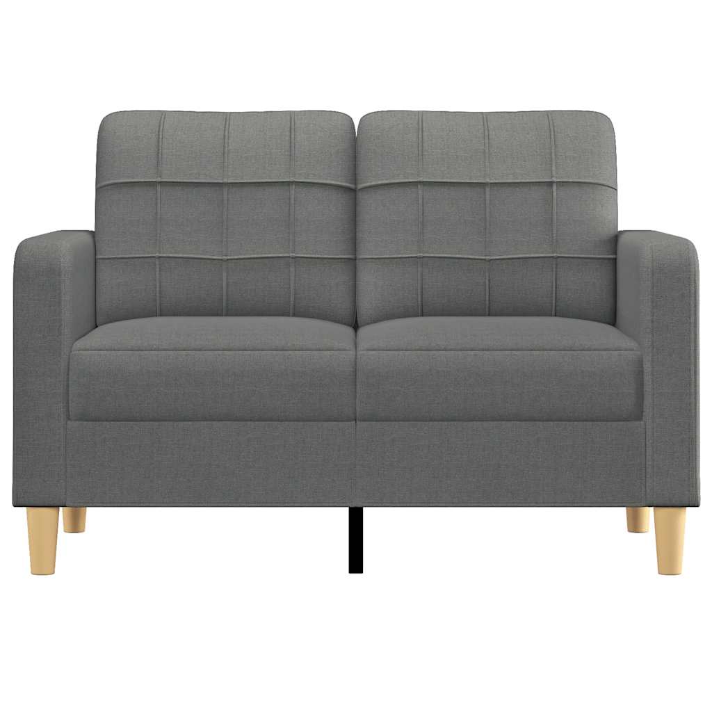 2-seater sofa in dark grey fabric 120 cm