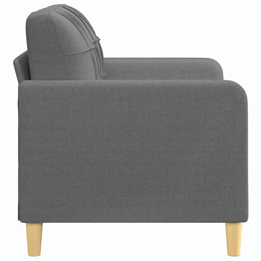 2-seater sofa in dark grey fabric 120 cm