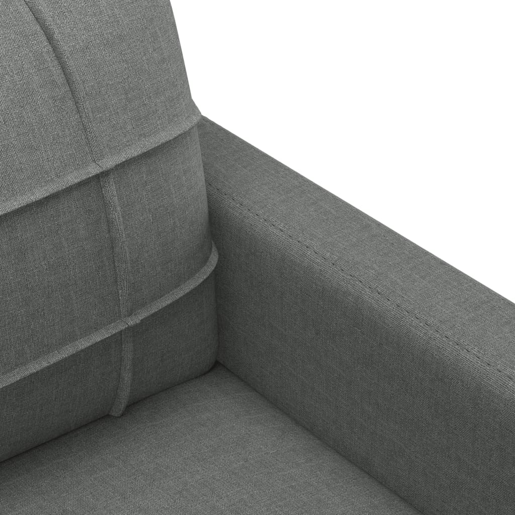2-seater sofa in dark grey fabric 120 cm