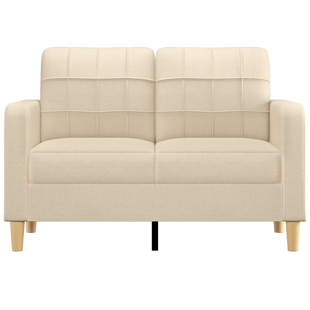 Sofá de 2 lugares tecido 120 cm cor creme