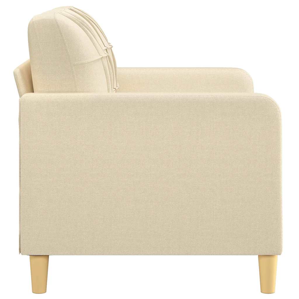 Sofá de 2 lugares tecido 120 cm cor creme