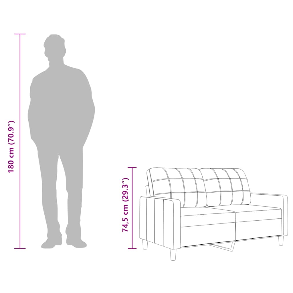 Sofá de 2 lugares tecido 120 cm cor creme