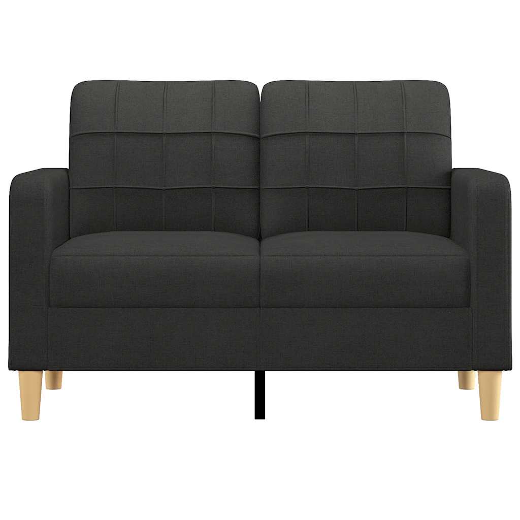 Sofá de 2 lugares tecido 120 cm preto