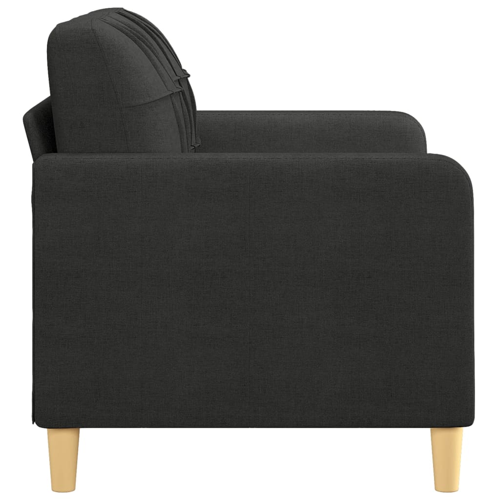 Sofá de 2 lugares tecido 120 cm preto