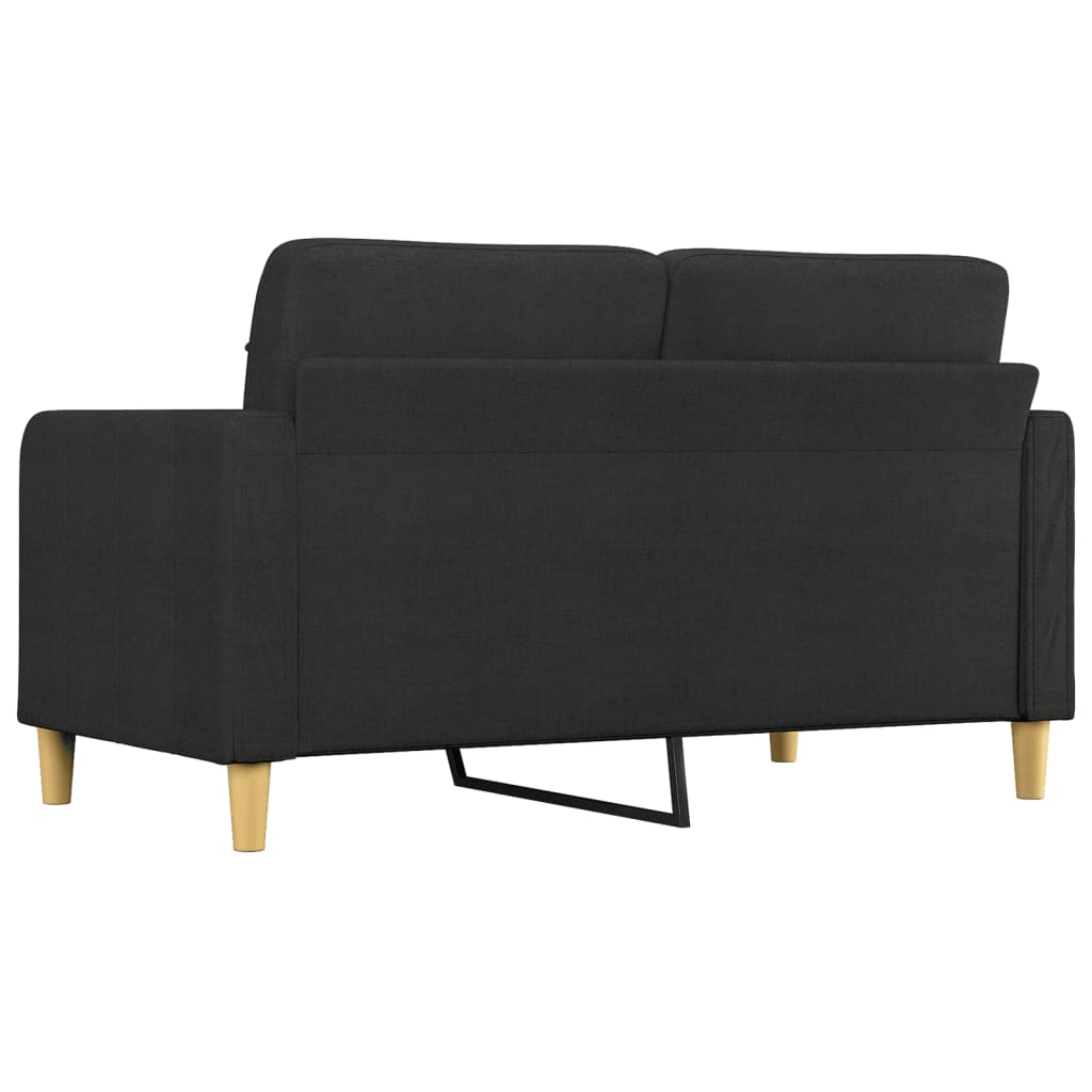 Sofá de 2 lugares tecido 140 cm preto