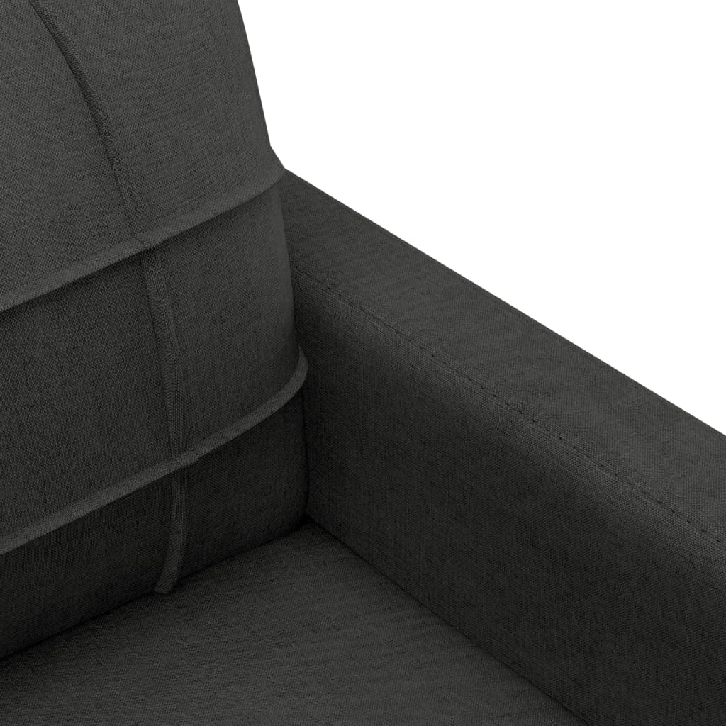 Sofá de 2 lugares tecido 140 cm preto