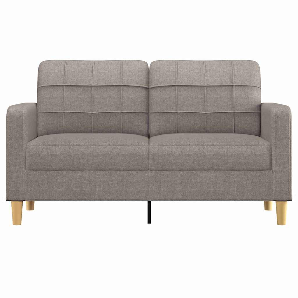 Sofá de 2 lugares tecido 140 cm cinzento-acastanhado