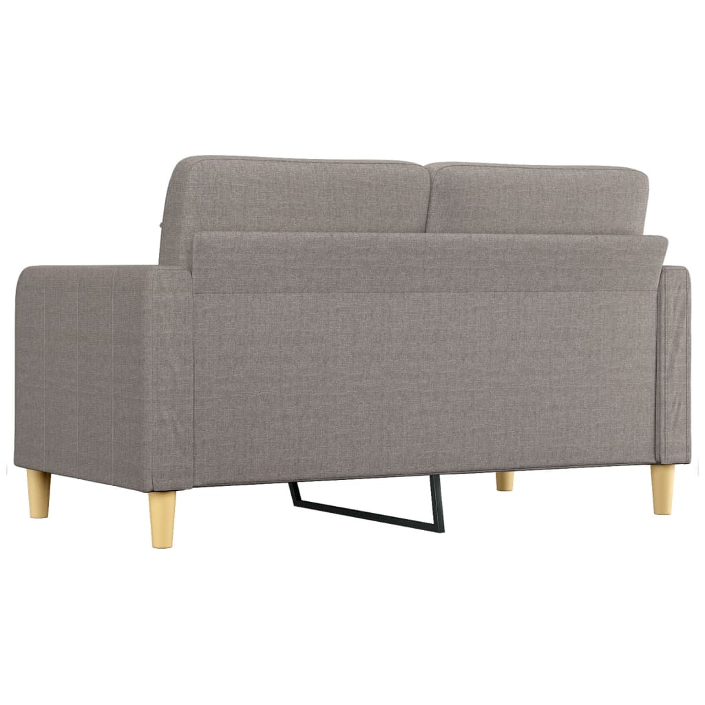 Sofá de 2 lugares tecido 140 cm cinzento-acastanhado