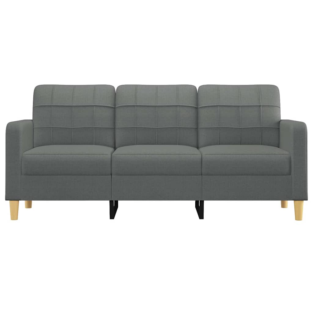 Sofá de 3 lugares 180 cm tecido cinza-escuro