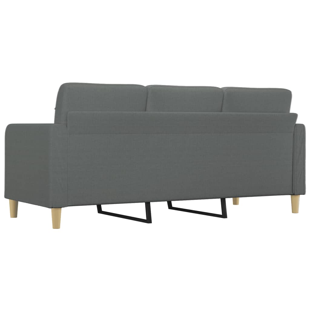 Sofá de 3 lugares 180 cm tecido cinza-escuro