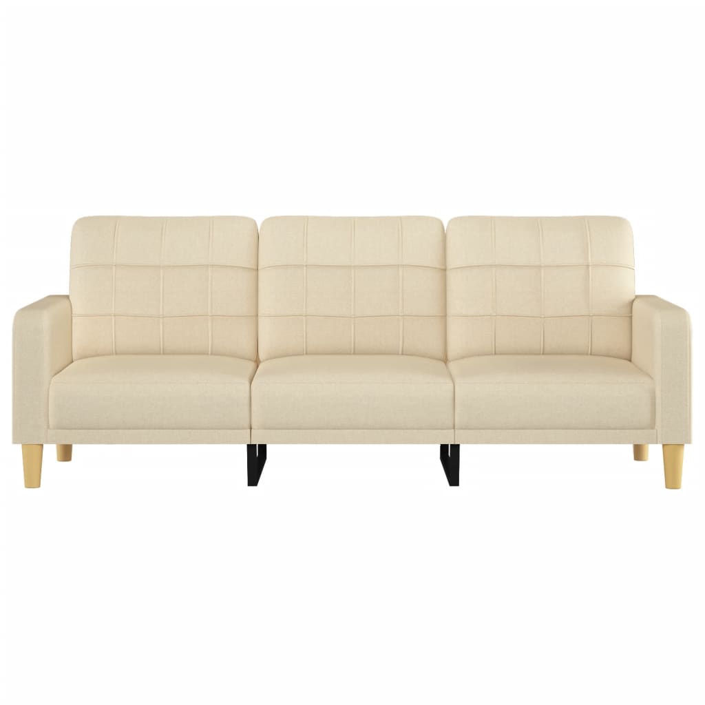 Sofá de 3 lugares tecido 180 cm cor creme