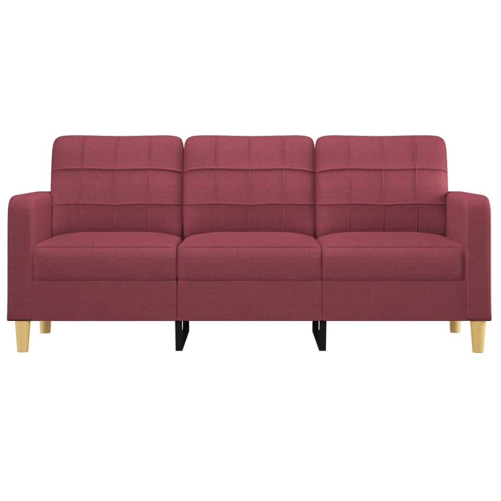 Sofá de 3 lugares tecido 180 cm vermelho tinto