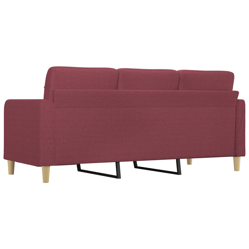 Sofá de 3 lugares tecido 180 cm vermelho tinto