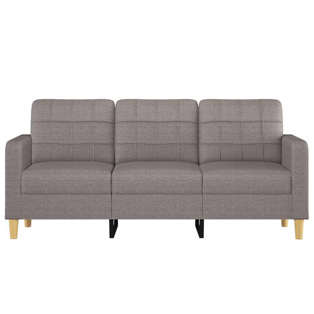 Sofá de 3 lugares tecido 180 cm cinzento-acastanhado