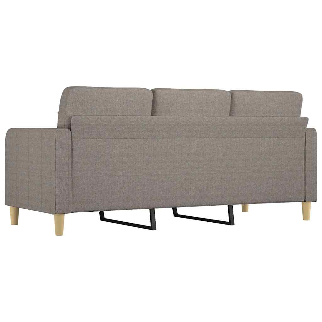 Sofá de 3 lugares tecido 180 cm cinzento-acastanhado