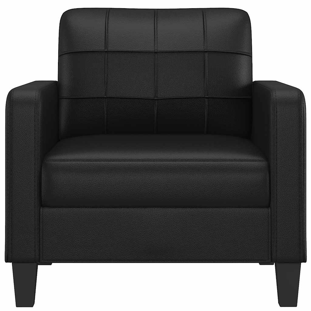 60 cm black artificial leather armchair