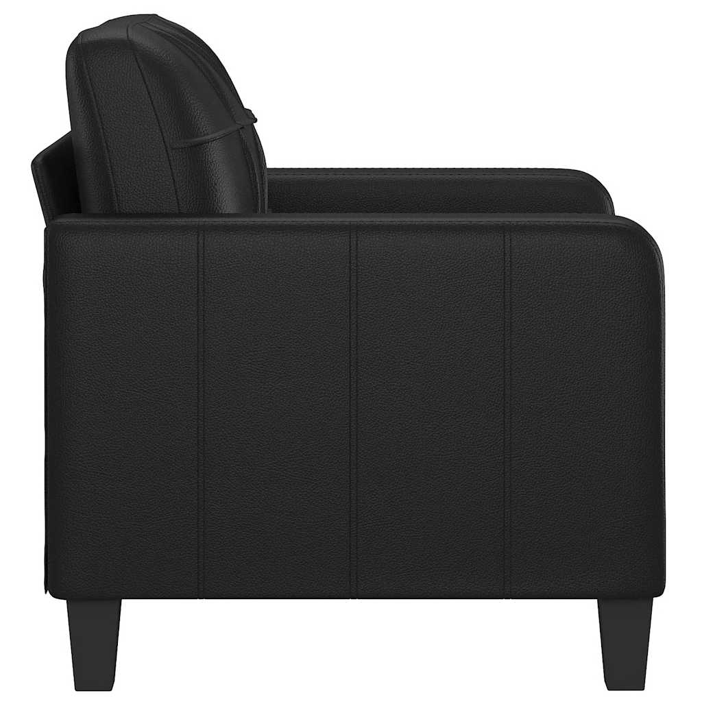 60 cm black artificial leather armchair