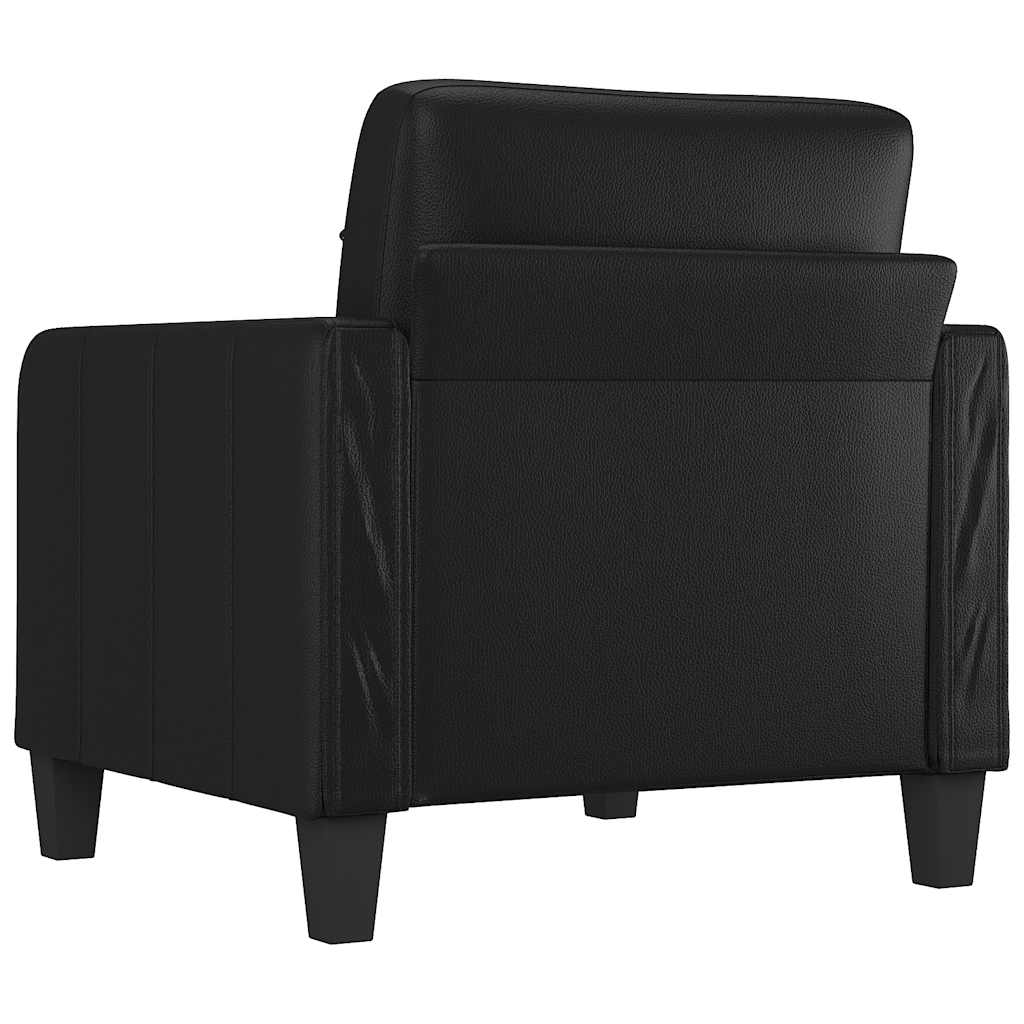 60 cm black artificial leather armchair