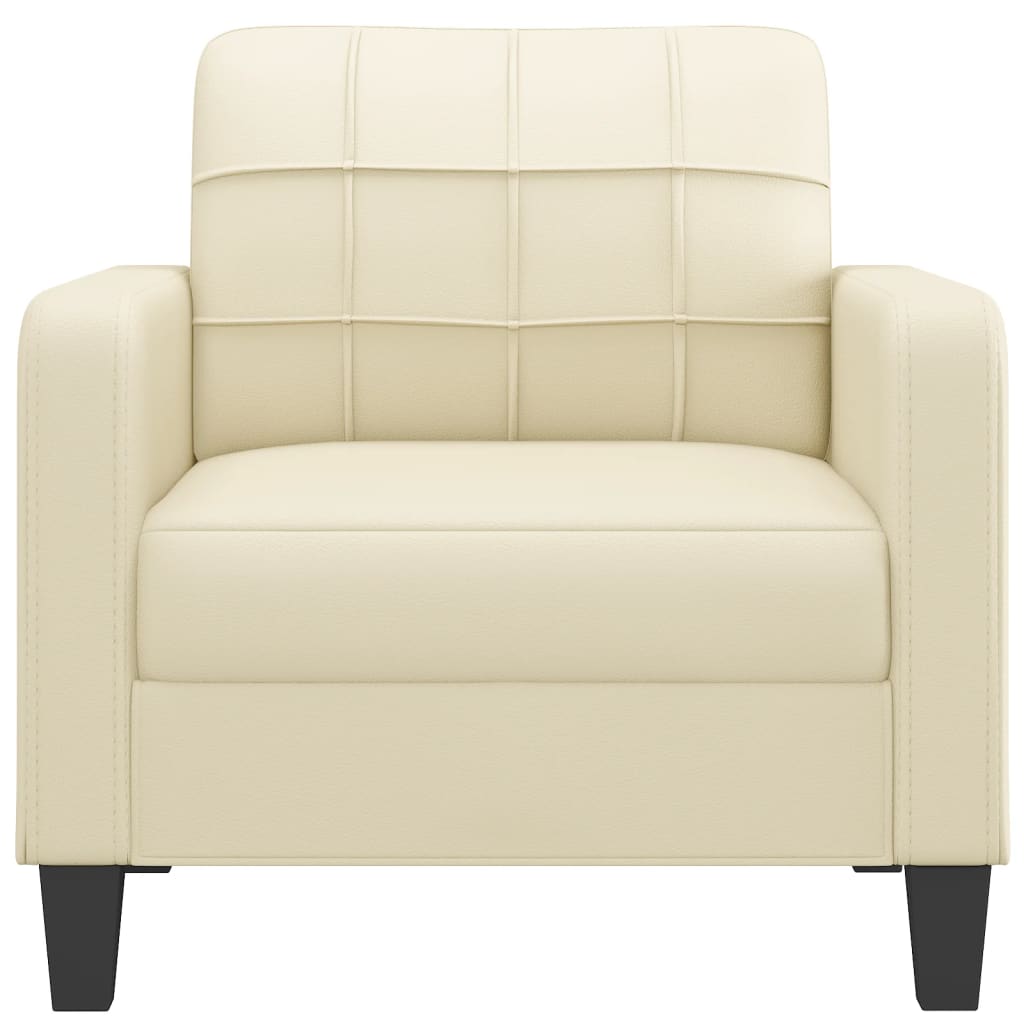 60 cm armchair in cream faux leather