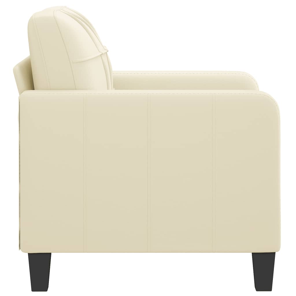 60 cm armchair in cream faux leather