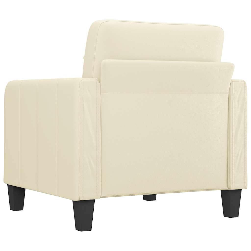 60 cm armchair in cream faux leather