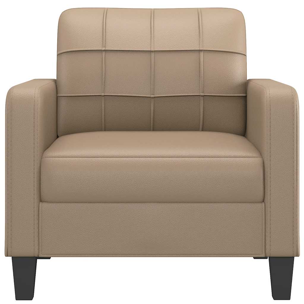 60 cm armchair in cappuccino faux leather