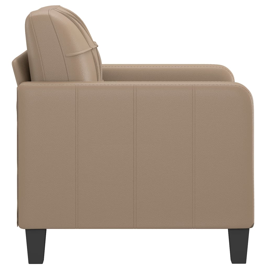 60 cm armchair in cappuccino faux leather