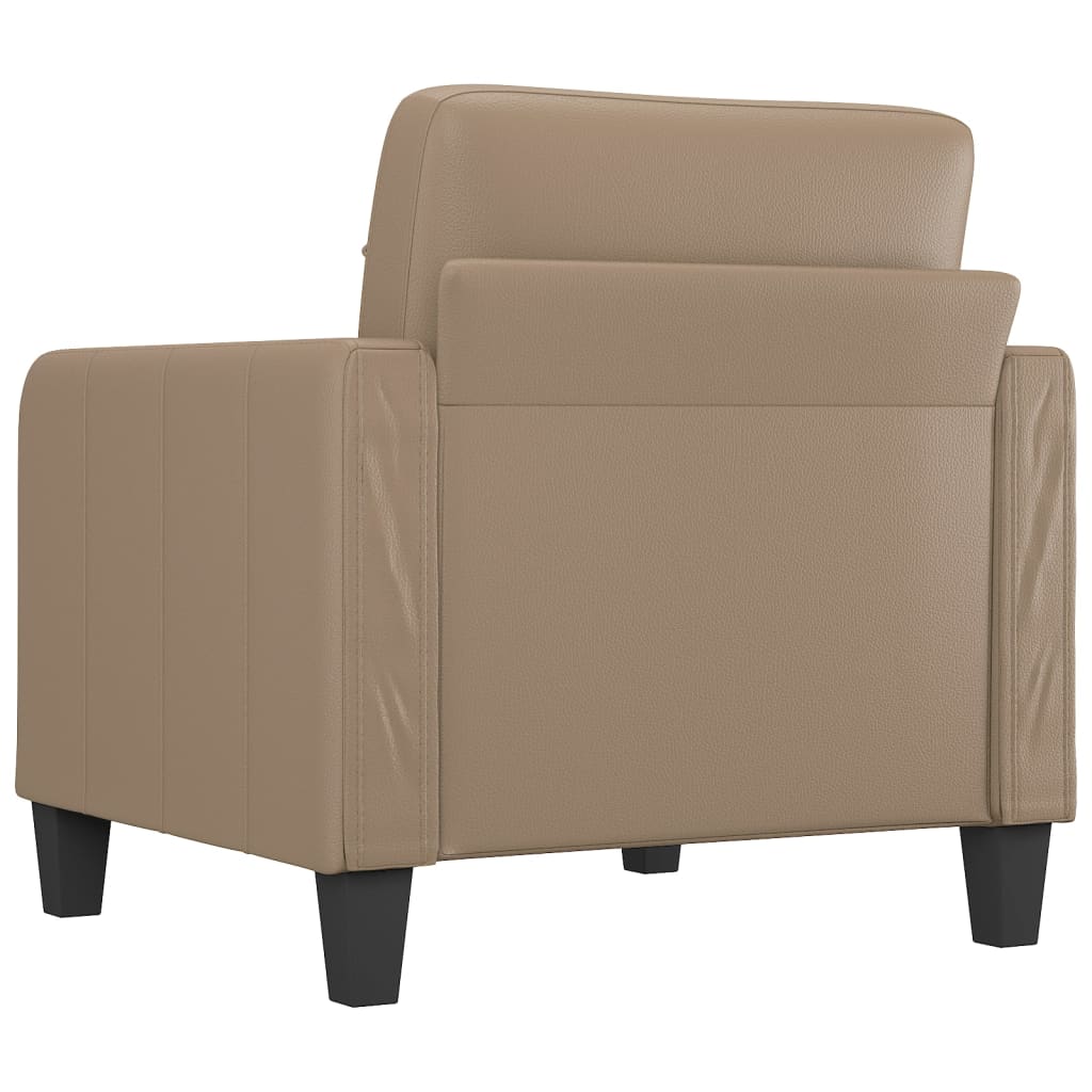 60 cm armchair in cappuccino faux leather