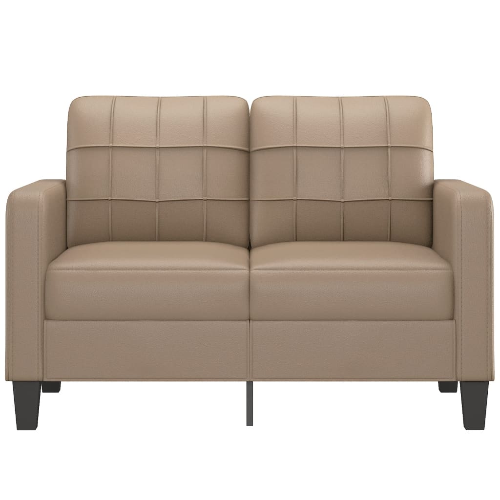 2-seater sofa 120 cm in cappuccino-colored faux leather