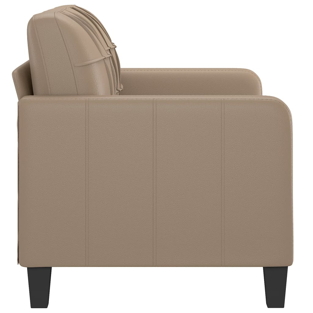 2-seater sofa 120 cm in cappuccino-colored faux leather