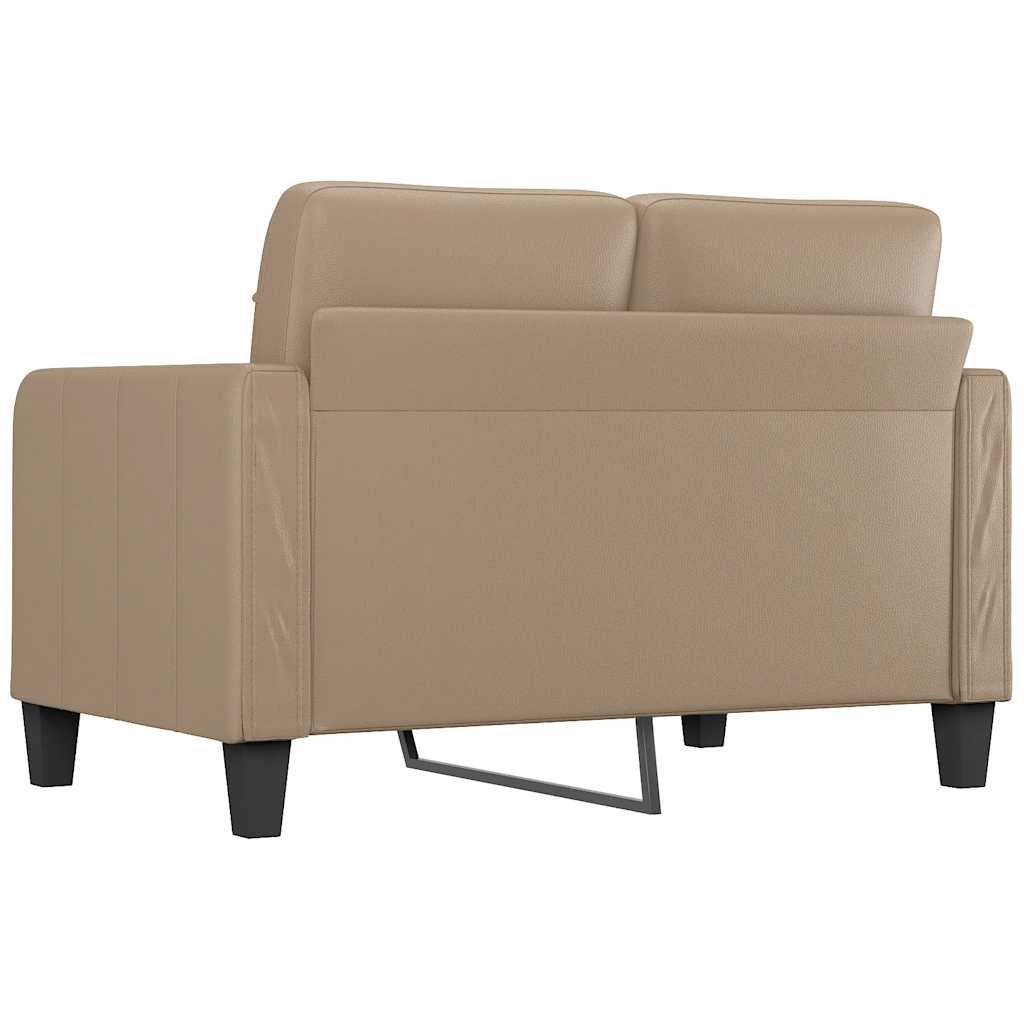2-seater sofa 120 cm in cappuccino-colored faux leather