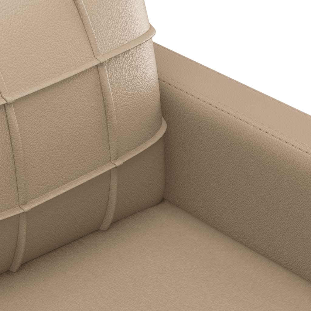 2-seater sofa 120 cm in cappuccino-colored faux leather