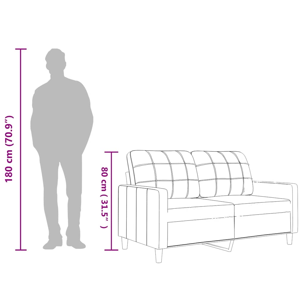 2-seater sofa 120 cm in cappuccino-colored faux leather