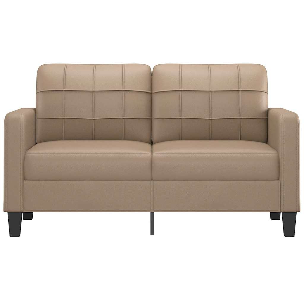 2-seater sofa 140 cm in cappuccino-colored faux leather